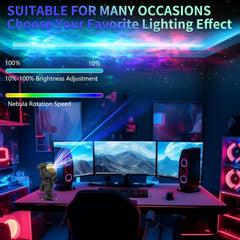 جهاز عرض النجوم على شكل مجرة ​​مزود بمؤقت وجهاز تحكم عن بعد، بزاوية 360 درجة 