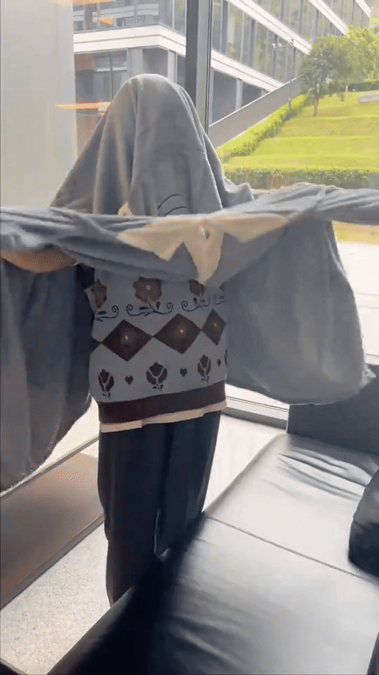 شال وحقيبة نوم بتصميم سمكة قرش لطيفة للمنزل