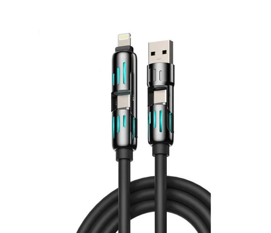 كابل USB 4 في 1 (USBA/C-C/Lightning) بطول متر واحد
