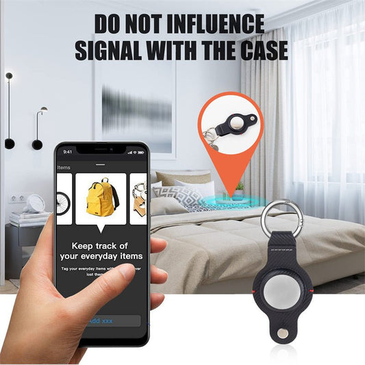 حامل AirTag الآمن مع حلقة مفاتيح، أصلي، أنيق ومتين، ملحقات حلقات المفاتيح، سلسلة مفاتيح هدية